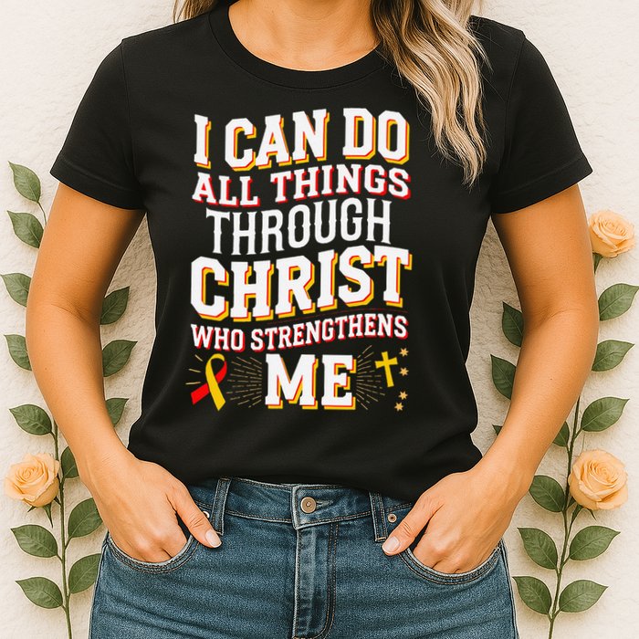 Can Do All Things Through Christ Hepatitis Awareness Womens T-Shirt