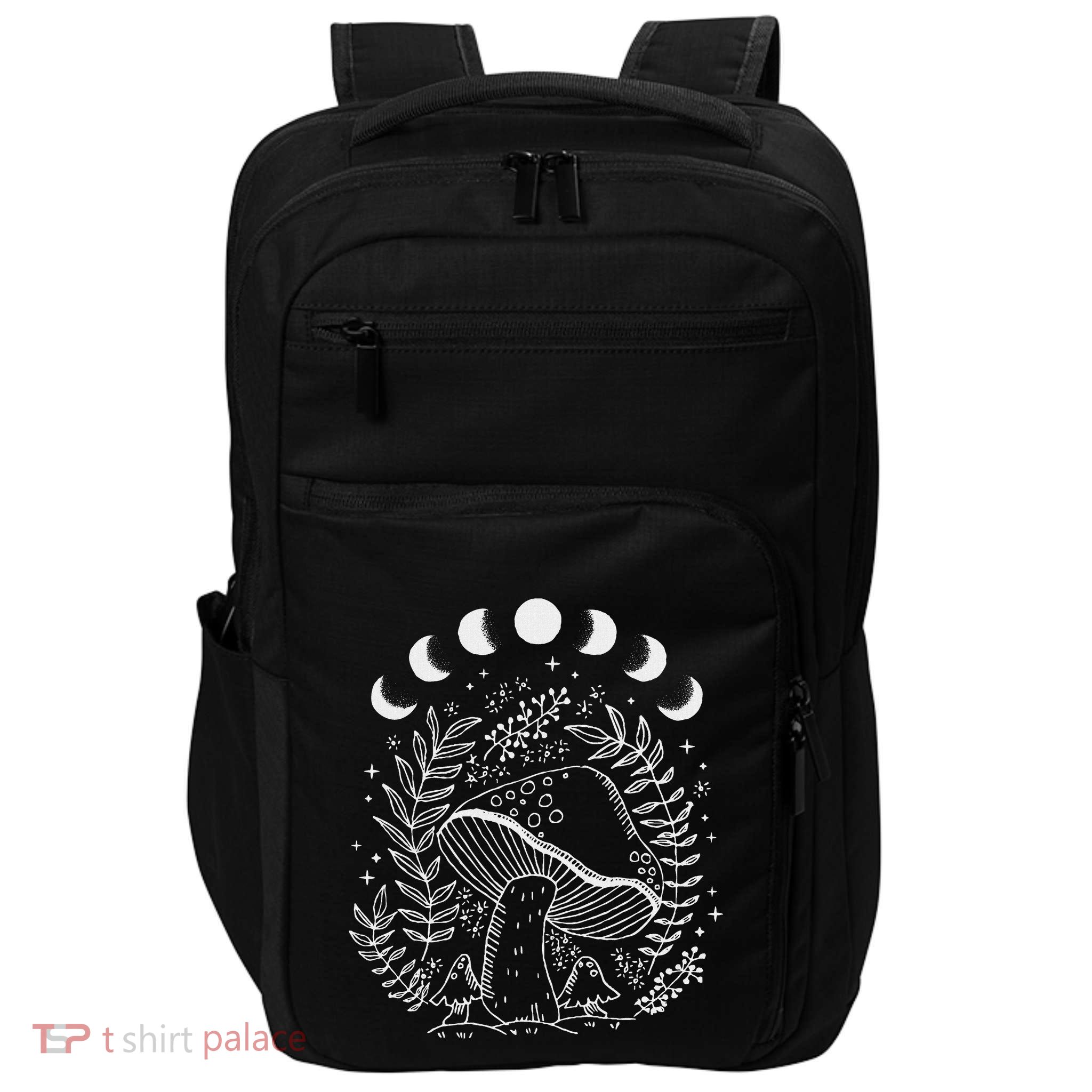 Cottagecore Dark Academia Aesthetic Mushroom Moon Witchy Impact Tech Backpack