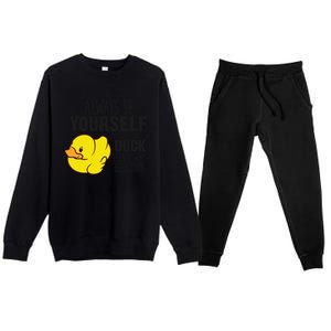 Cute Duck Always Be Yourself Unless You Can Be A Duck Gift Premium Crewneck Sweatsuit Set