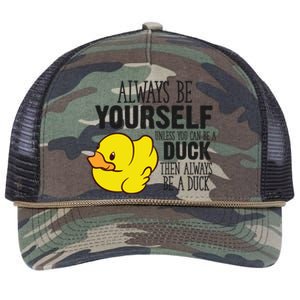 Cute Duck Always Be Yourself Unless You Can Be A Duck Gift Retro Rope Trucker Hat Cap