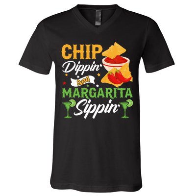 Chip Dippin' And Margarita Sippin Cinco De Mayo T V-Neck T-Shirt