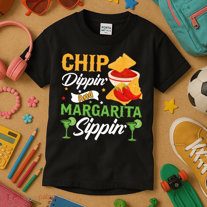Chip Dippin' And Margarita Sippin Cinco De Mayo T Kids T-Shirt