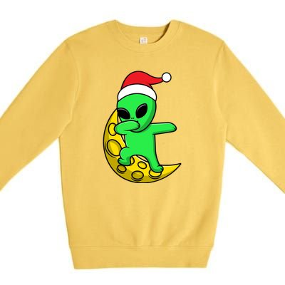 Cute Dabbing Alien Santa Claus Premium Crewneck Sweatshirt