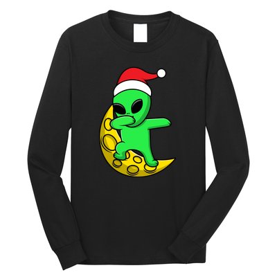 Cute Dabbing Alien Santa Claus Long Sleeve Shirt