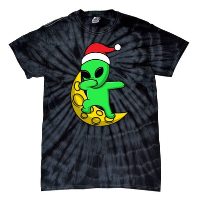 Cute Dabbing Alien Santa Claus Tie-Dye T-Shirt