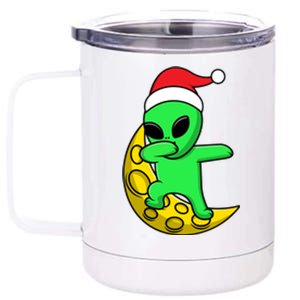 Cute Dabbing Alien Santa Claus 12 oz Stainless Steel Tumbler Cup