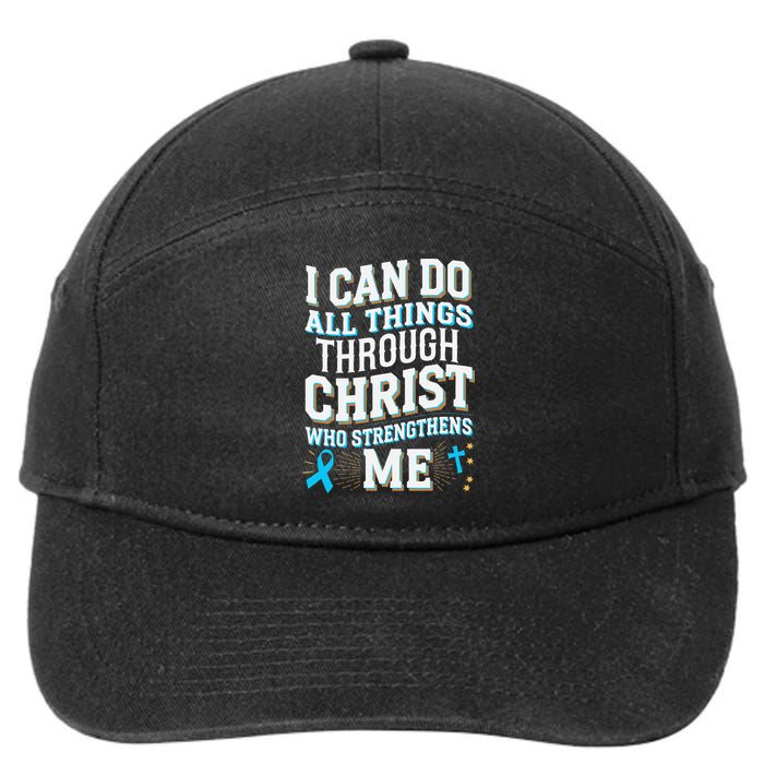Can Do All Things Through Christ Prostate Cancer Awareness 7-Panel Snapback Hat