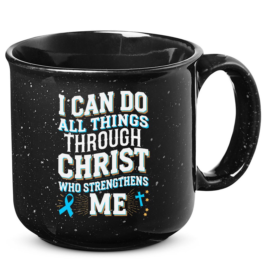 Can Do All Things Through Christ Prostate Cancer Awareness 15oz Campfire Ceramic Mug