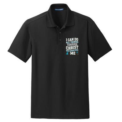 Can Do All Things Through Christ Prostate Cancer Awareness Dry Zone Grid Polo