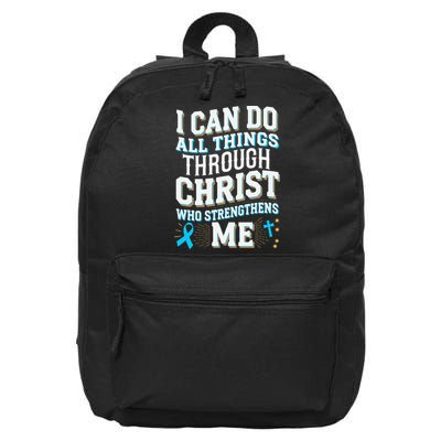 Can Do All Things Through Christ Prostate Cancer Awareness 16 in Basic Backpack