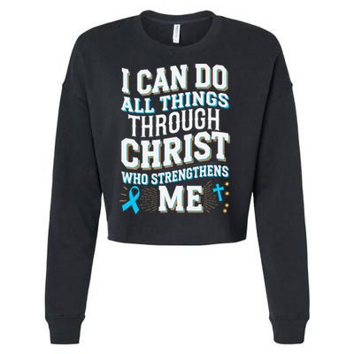 Can Do All Things Through Christ Prostate Cancer Awareness Cropped Pullover Crew