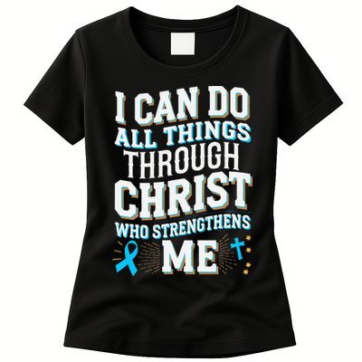 Can Do All Things Through Christ Prostate Cancer Awareness Womens T-Shirt