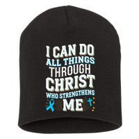 Can Do All Things Through Christ Prostate Cancer Awareness Short Acrylic Beanie