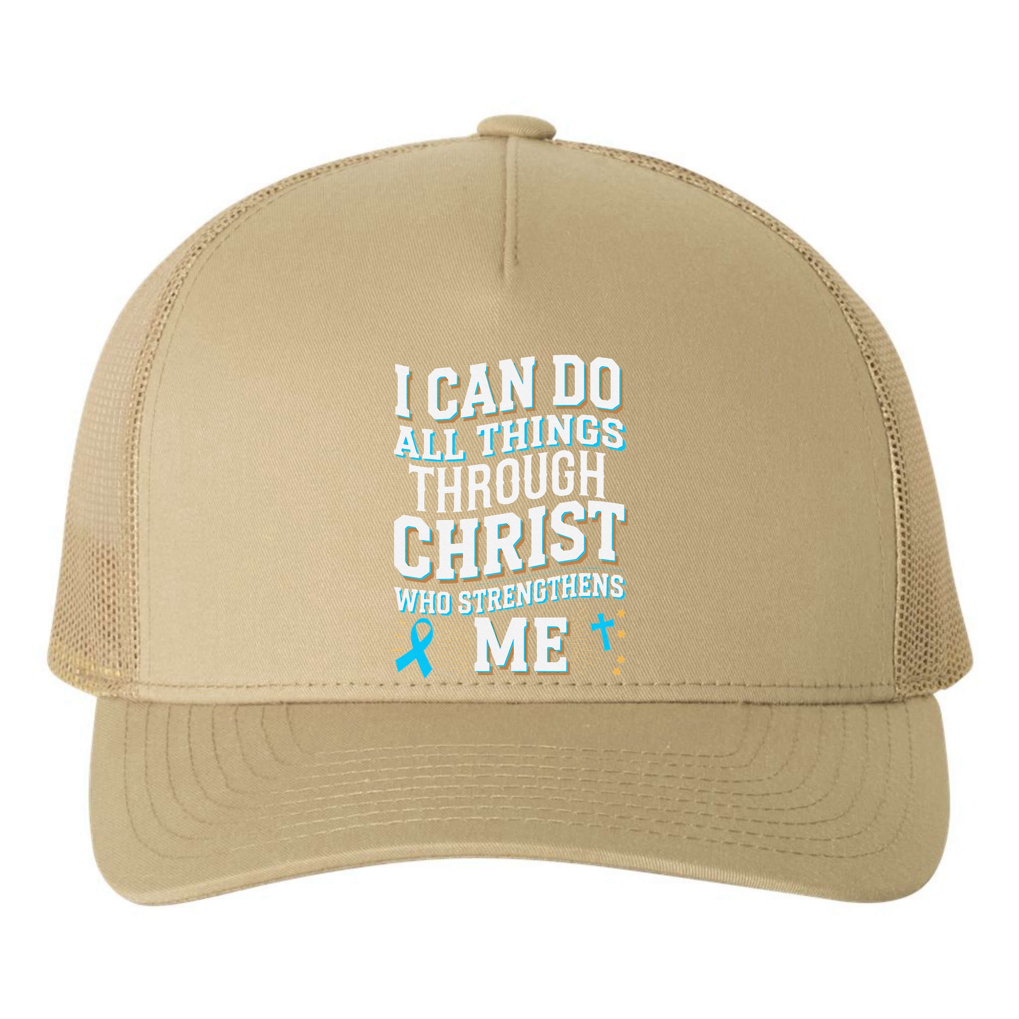 Can Do All Things Through Christ Prostate Cancer Awareness Yupoong Adult 5-Panel Trucker Hat