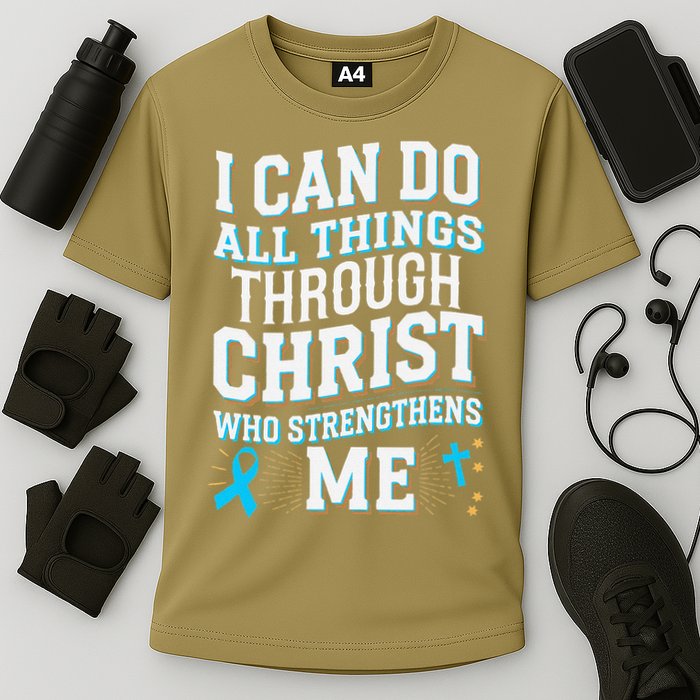 Can Do All Things Through Christ Prostate Cancer Awareness Cooling Performance Crew T-Shirt