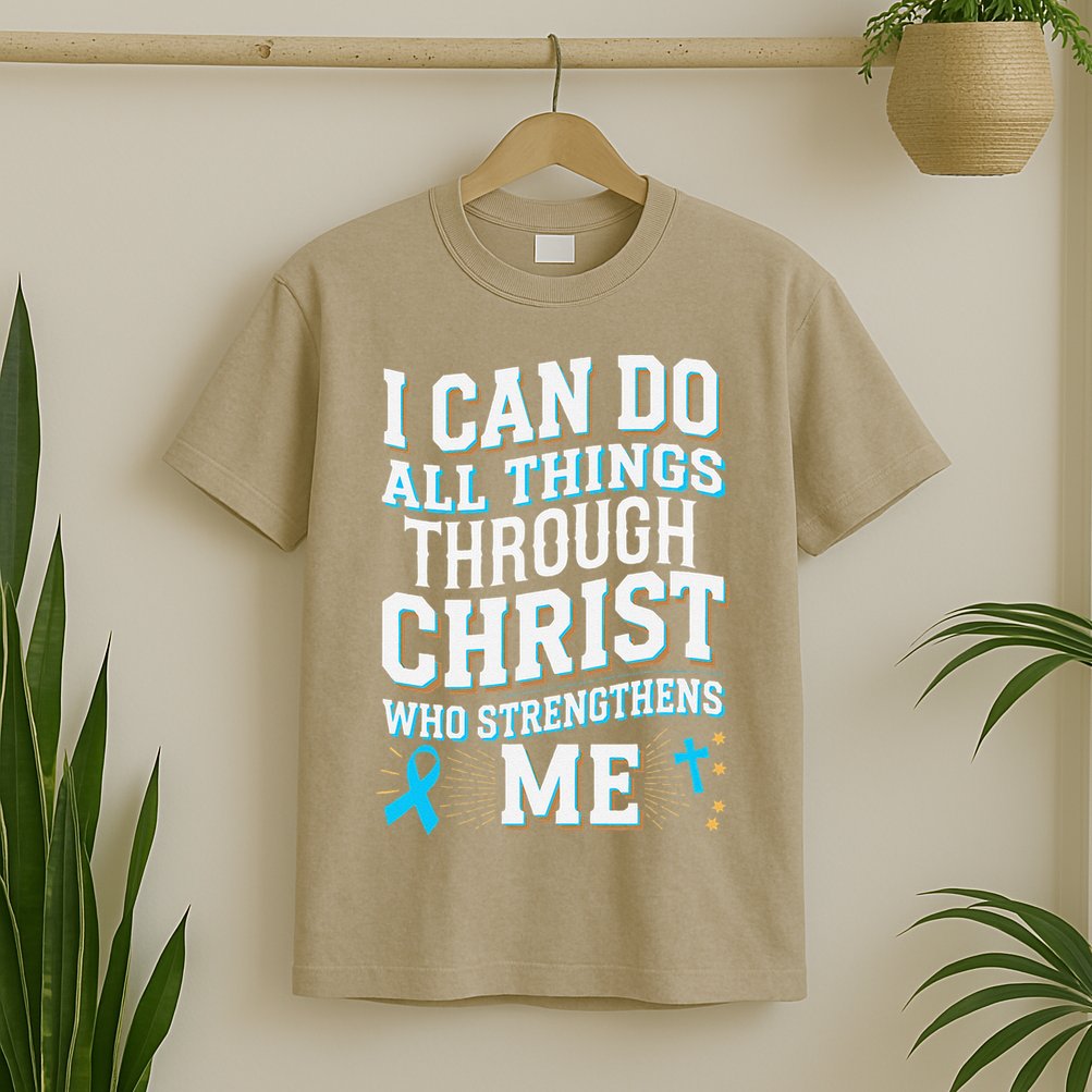 Can Do All Things Through Christ Prostate Cancer Awareness T-Shirt