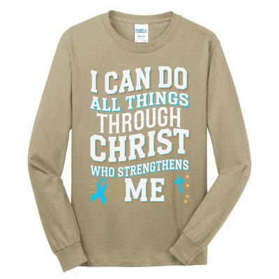 Can Do All Things Through Christ Prostate Cancer Awareness Tall Long Sleeve T-Shirt