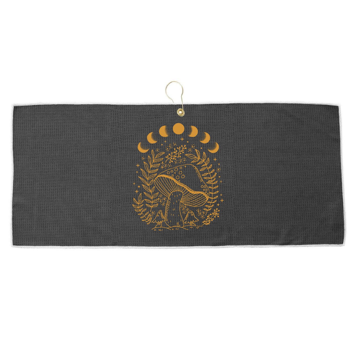 Cottagecore Dark Academia Aesthetic Mushroom Moon Witchy Gift Large Microfiber Waffle Golf Towel