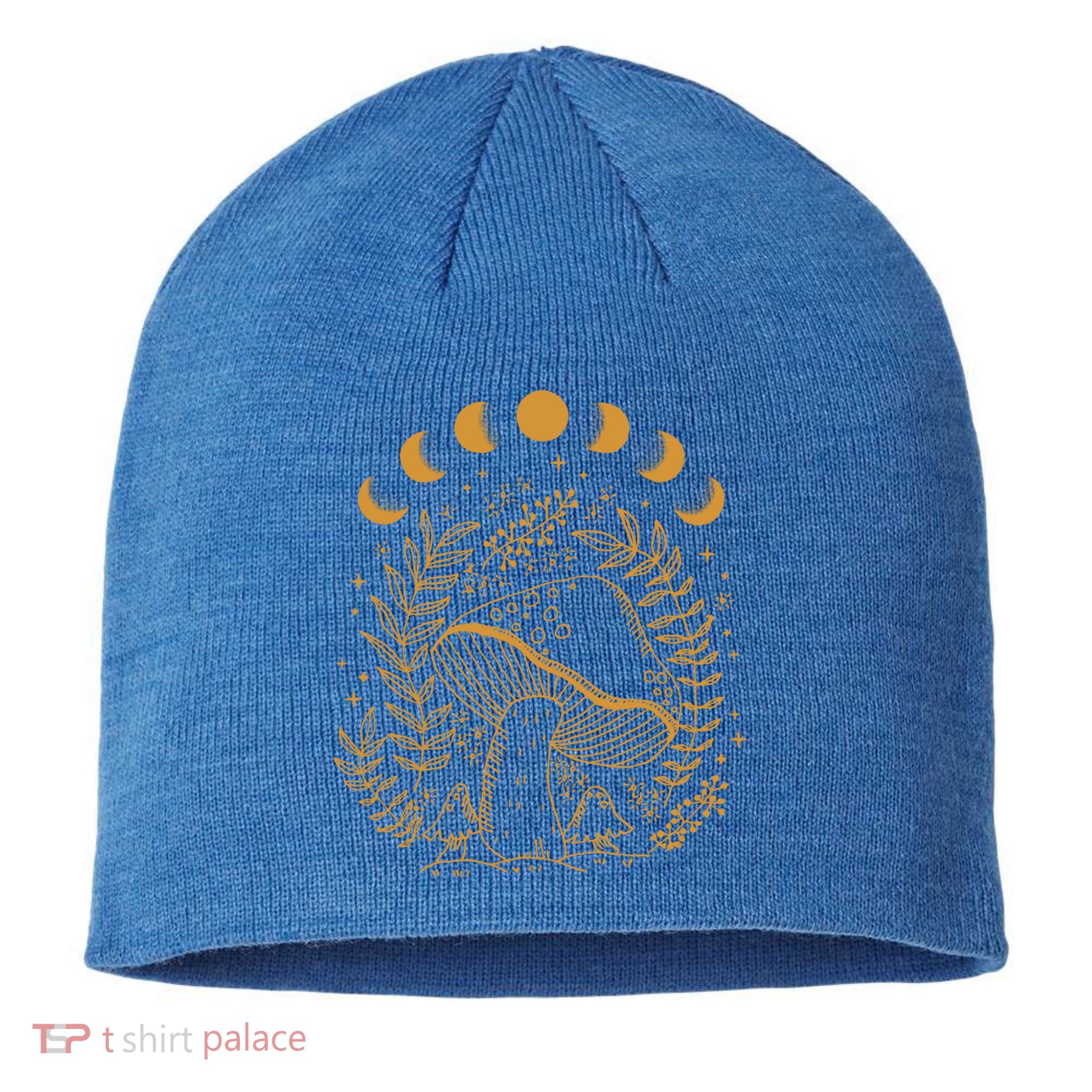 Cottagecore Dark Academia Aesthetic Mushroom Moon Witchy Gift Sustainable Beanie