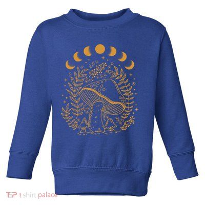 Cottagecore Dark Academia Aesthetic Mushroom Moon Witchy Gift Toddler Sweatshirt