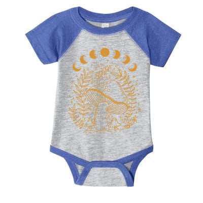Cottagecore Dark Academia Aesthetic Mushroom Moon Witchy Gift Infant Baby Jersey Bodysuit