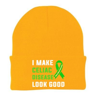 Celiac Disease Awareness Month 2024 Green Ribbon Warrior Gift Knit Cap Winter Beanie