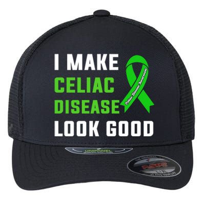 Celiac Disease Awareness Month 2024 Green Ribbon Warrior Gift Flexfit Unipanel Trucker Cap