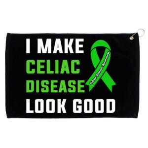 Celiac Disease Awareness Month 2024 Green Ribbon Warrior Gift Grommeted Golf Towel