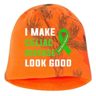 Celiac Disease Awareness Month 2024 Green Ribbon Warrior Gift Kati - Camo Knit Beanie