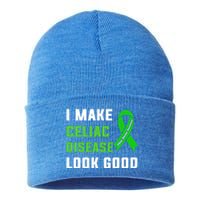 Celiac Disease Awareness Month 2024 Green Ribbon Warrior Gift Sustainable Knit Beanie