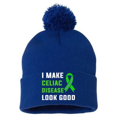 Celiac Disease Awareness Month 2024 Green Ribbon Warrior Gift Pom Pom 12in Knit Beanie