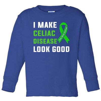 Celiac Disease Awareness Month 2024 Green Ribbon Warrior Gift Toddler Long Sleeve Shirt