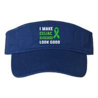 Celiac Disease Awareness Month 2024 Green Ribbon Warrior Gift Valucap Bio-Washed Visor