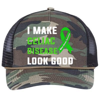 Celiac Disease Awareness Month 2024 Green Ribbon Warrior Gift Retro Rope Trucker Hat Cap