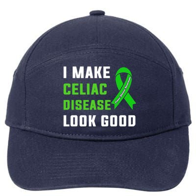 Celiac Disease Awareness Month 2024 Green Ribbon Warrior Gift 7-Panel Snapback Hat