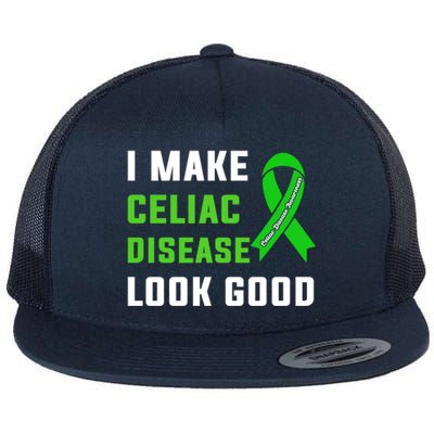 Celiac Disease Awareness Month 2024 Green Ribbon Warrior Gift Flat Bill Trucker Hat