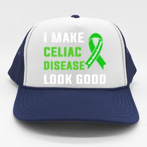 Celiac Disease Awareness Month 2024 Green Ribbon Warrior Gift Trucker Hat