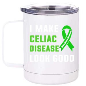 Celiac Disease Awareness Month 2024 Green Ribbon Warrior Gift 12 oz Stainless Steel Tumbler Cup