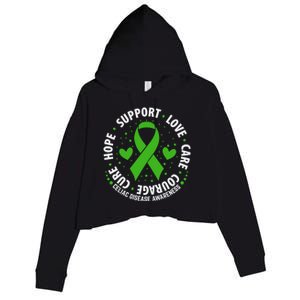 Celiac Disease Awareness Support Month Green Ribbon Cute Gift Crop Fleece Hoodie