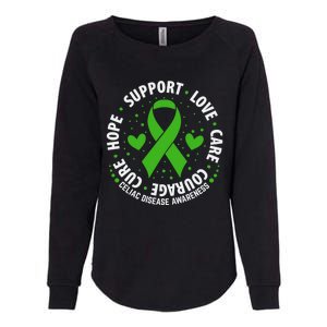 Celiac Disease Awareness Support Month Green Ribbon Cute Gift Womens California Wash Sweatshirt