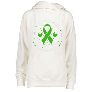 Celiac Disease Awareness Support Month Green Ribbon Cute Gift Womens Funnel Neck Pullover Hood