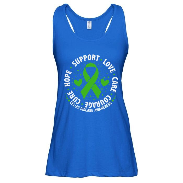 Celiac Disease Awareness Support Month Green Ribbon Cute Gift Ladies Essential Flowy Tank