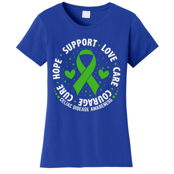 Celiac Disease Awareness Support Month Green Ribbon Cute Gift Women's T-Shirt