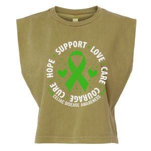 Celiac Disease Awareness Support Month Green Ribbon Cute Gift Garment-Dyed Women's Muscle Tee