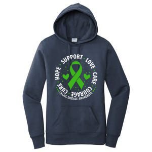 Celiac Disease Awareness Support Month Green Ribbon Cute Gift Women's Pullover Hoodie