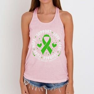 Celiac Disease Awareness Support Month Green Ribbon Cute Gift Women's Knotted Racerback Tank