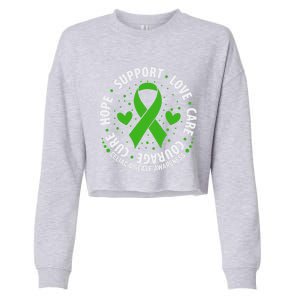 Celiac Disease Awareness Support Month Green Ribbon Cute Gift Cropped Pullover Crew