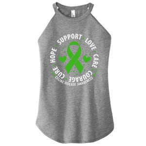 Celiac Disease Awareness Support Month Green Ribbon Cute Gift Women's Perfect Tri Rocker Tank