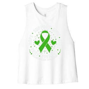 Celiac Disease Awareness Support Month Green Ribbon Cute Gift Women's Racerback Cropped Tank