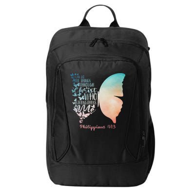 Can Do All Things Through Christ Who Strengthens Me Saying City Backpack